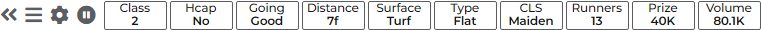 Card toolbar and race information